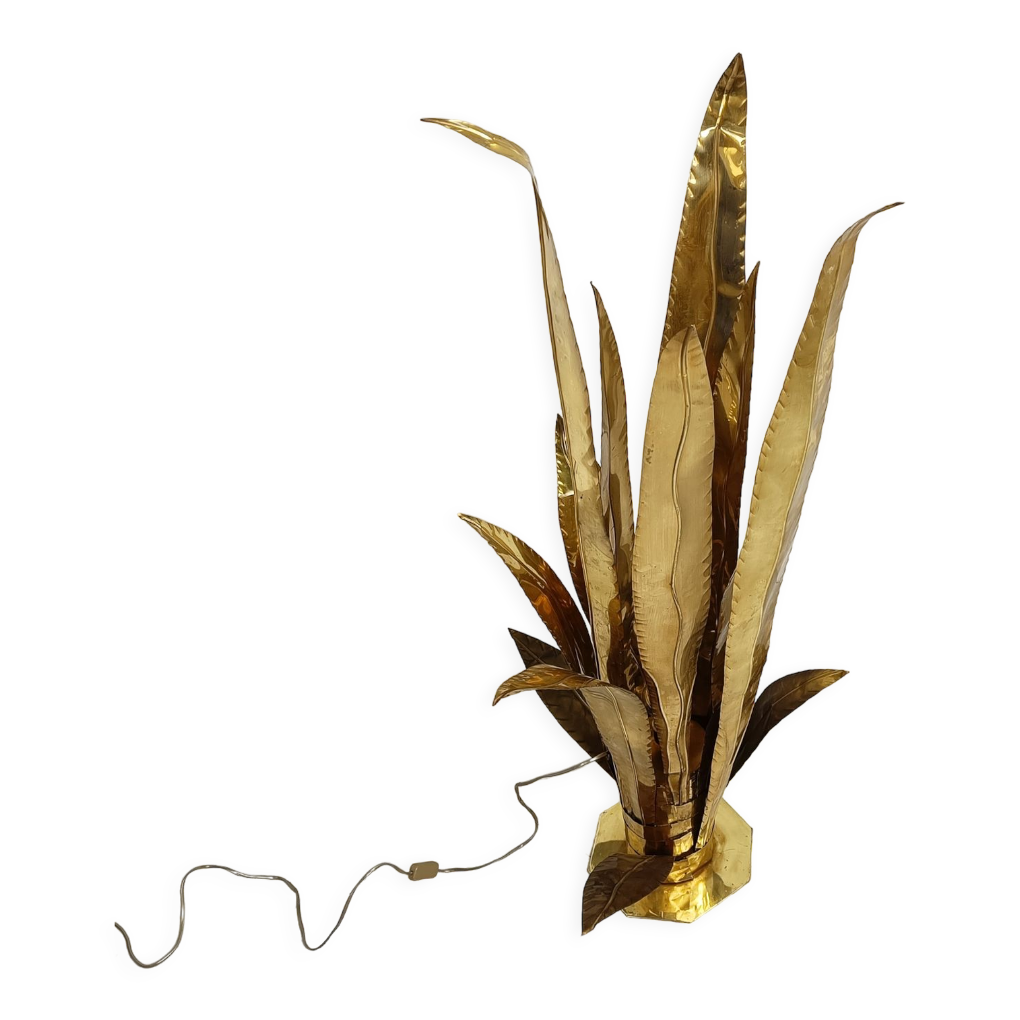 Lampadaire en laiton Aloe Vera par Bottega Gadda, années 1970