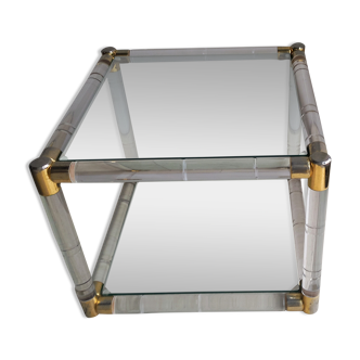 Table d’appoint en bambou lucite par Charles Hollis Jones