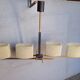 Arlus chandelier gold metal granite glass ep 1950