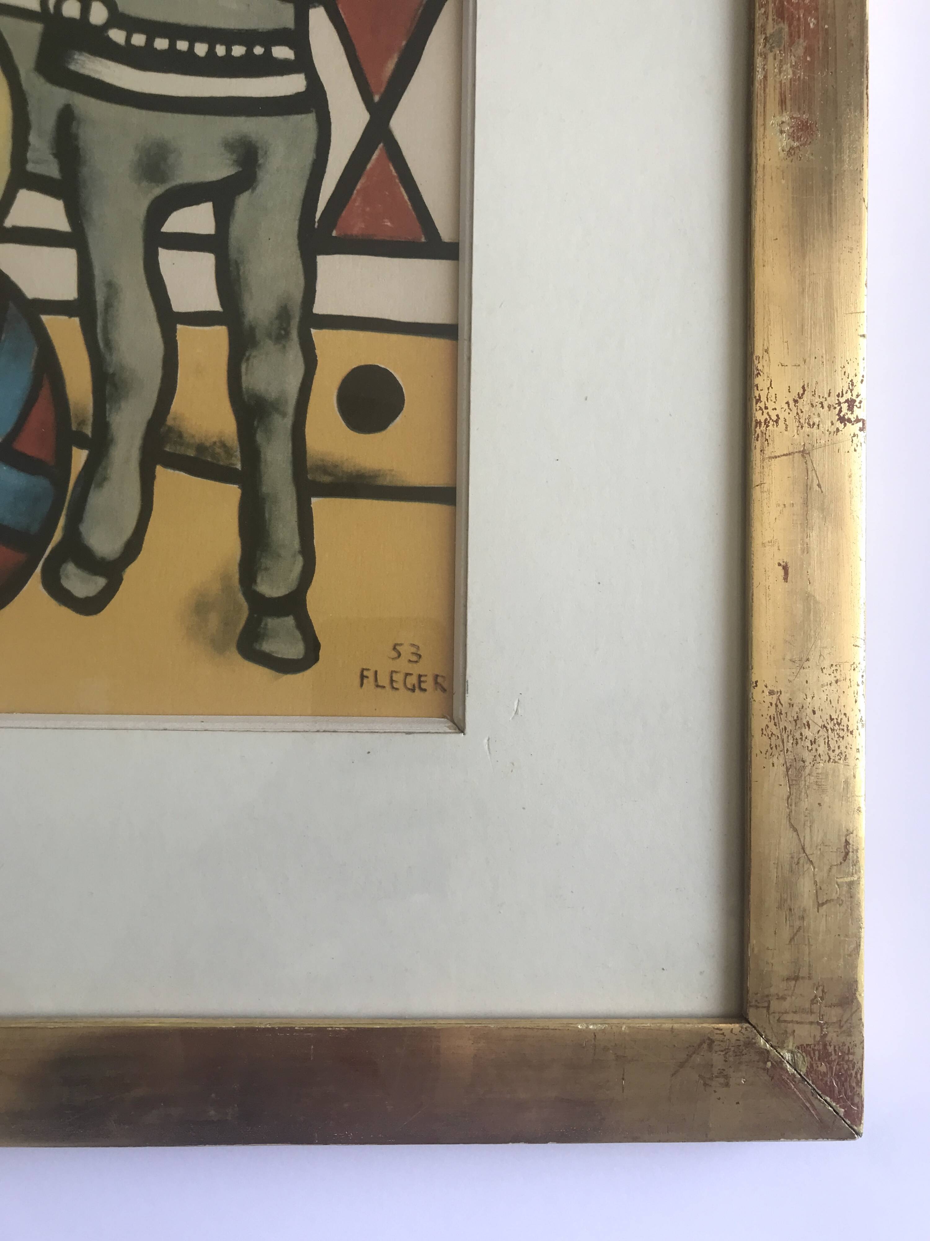 Fernand LÉGER (after) Circus scene. c. 1980. Framed photogravure