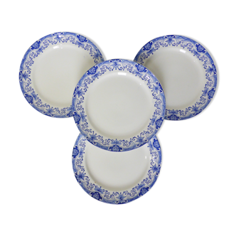 Set of 4 vintage dessert plates from the Boch Frères La Louvière factory, Dina model 210359