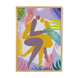 Two lovers in grass illustration poster