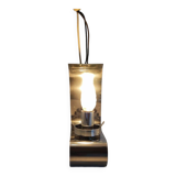 Vintage 70s chrome metal table lamp, folded effect.