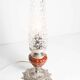 Lampe de table ou  de chevet de 1960 céramique verre métal argenté