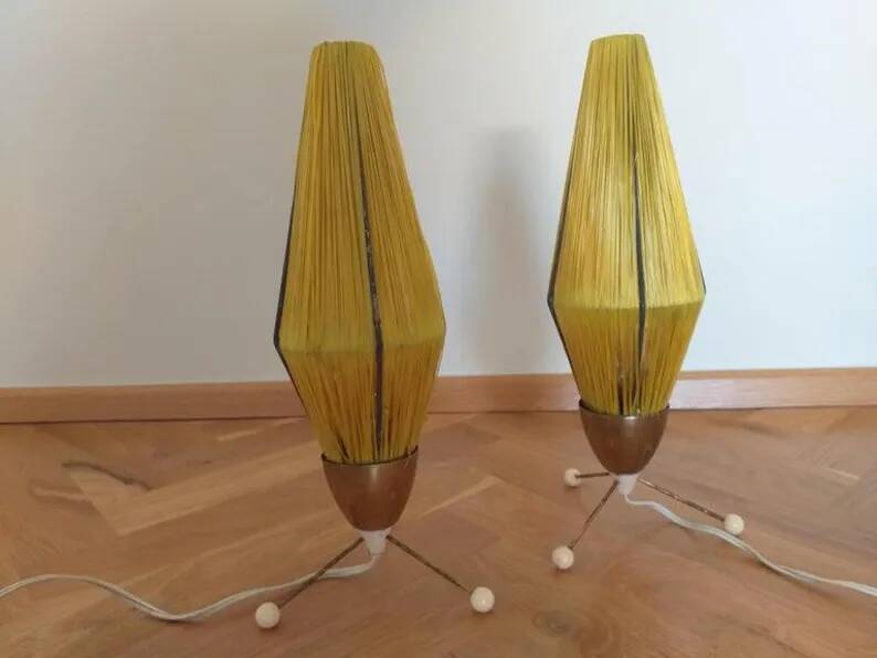 Pair of Rare Midcentury Table Lamps Rocket, 1960s