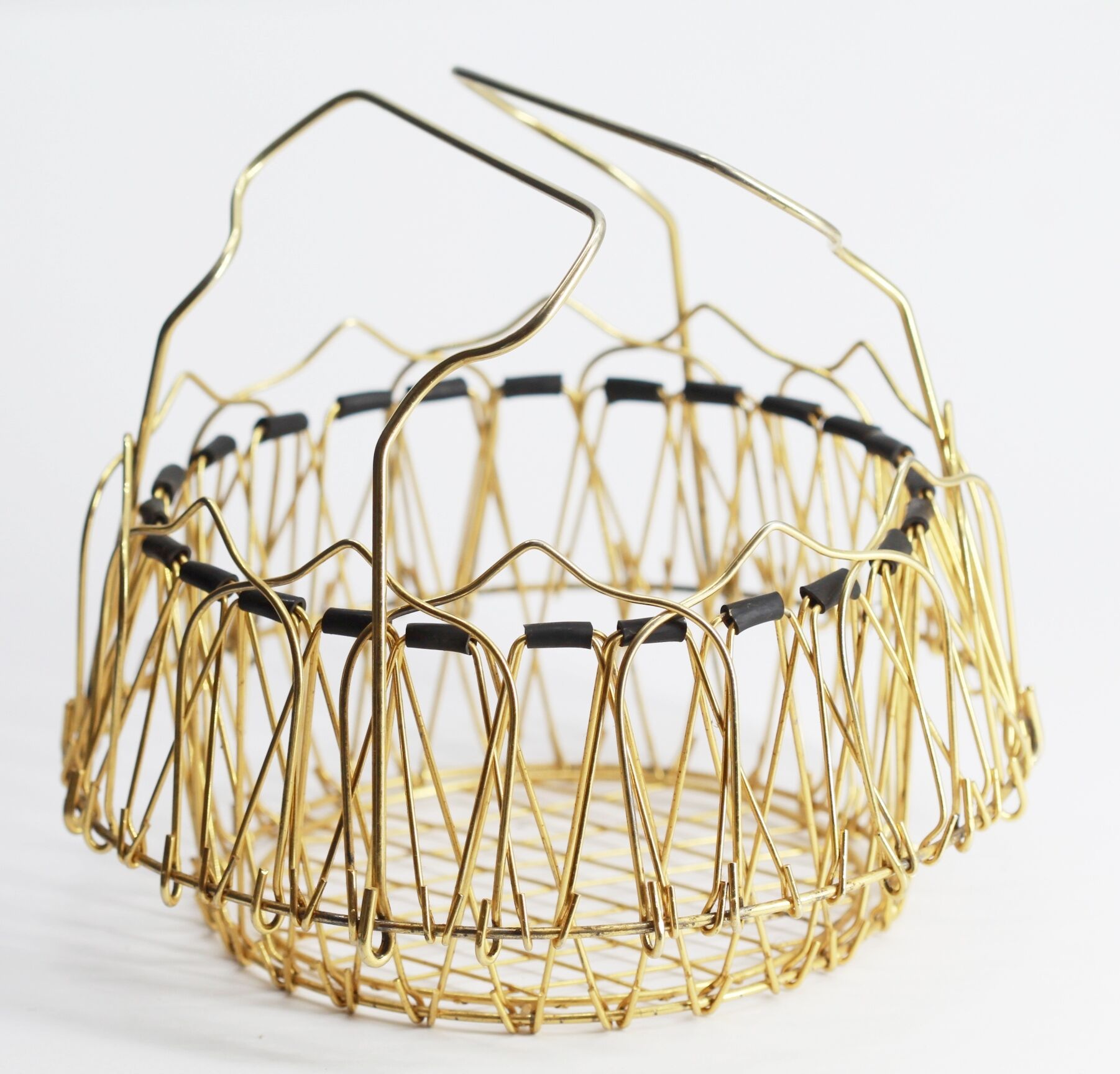 Vintage gold metal basket