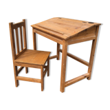 School desk with wooden chair