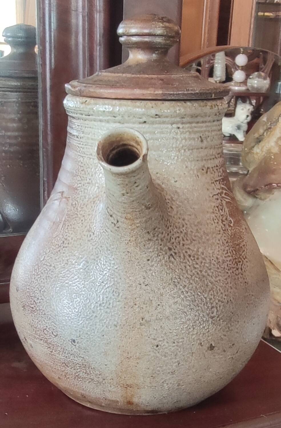 Old coffee maker teapot Pottery Ceramic stoneware Gustave Tiffoche