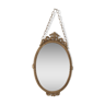 Miroir doré ancien laiton à suspendre