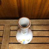 Old Vase Soliflore MOUSTIERS White Ceramic Vintage Painted Decor #A484