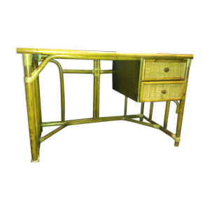 Bureau rotin avec 2 tiroirs