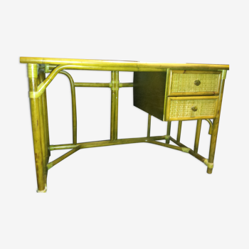 Desk with 2 drawers rattan