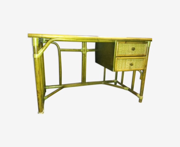 Desk with 2 drawers rattan