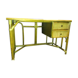 Desk with 2 drawers rattan