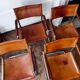 4 Matteo Grassi cantilever chairs in cognac leather