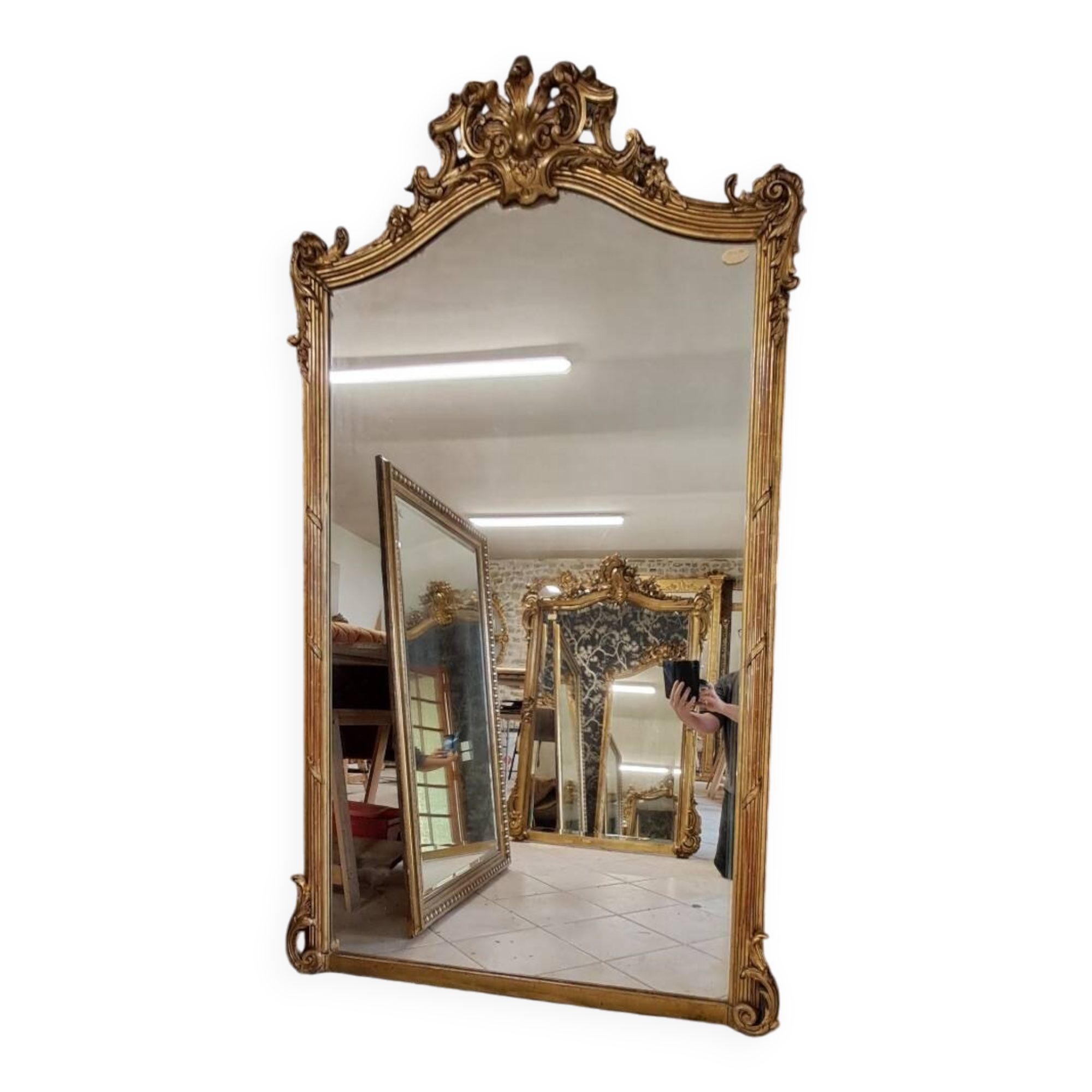 Antique 19th century mirror 184 x 108