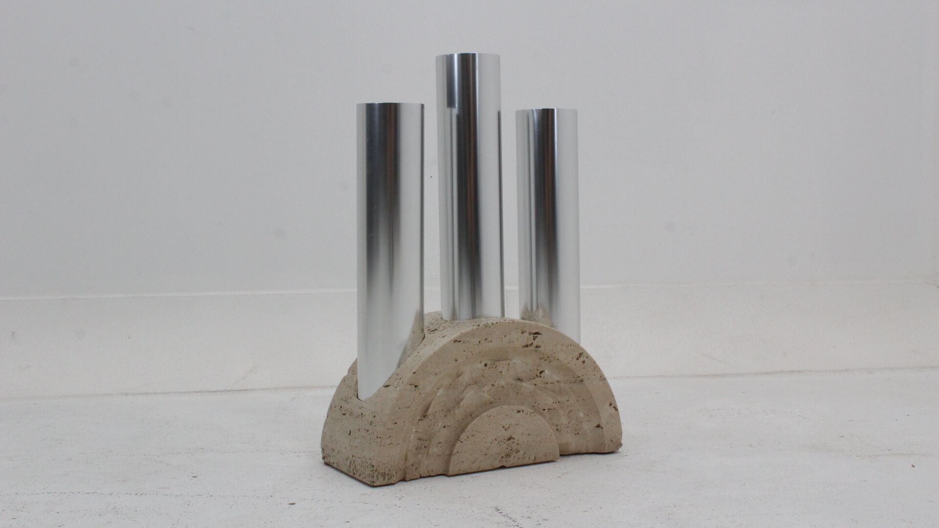 Italian travertine umbrella rack by F.lli Mannelli