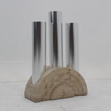 Italian travertine umbrella rack by F.lli Mannelli