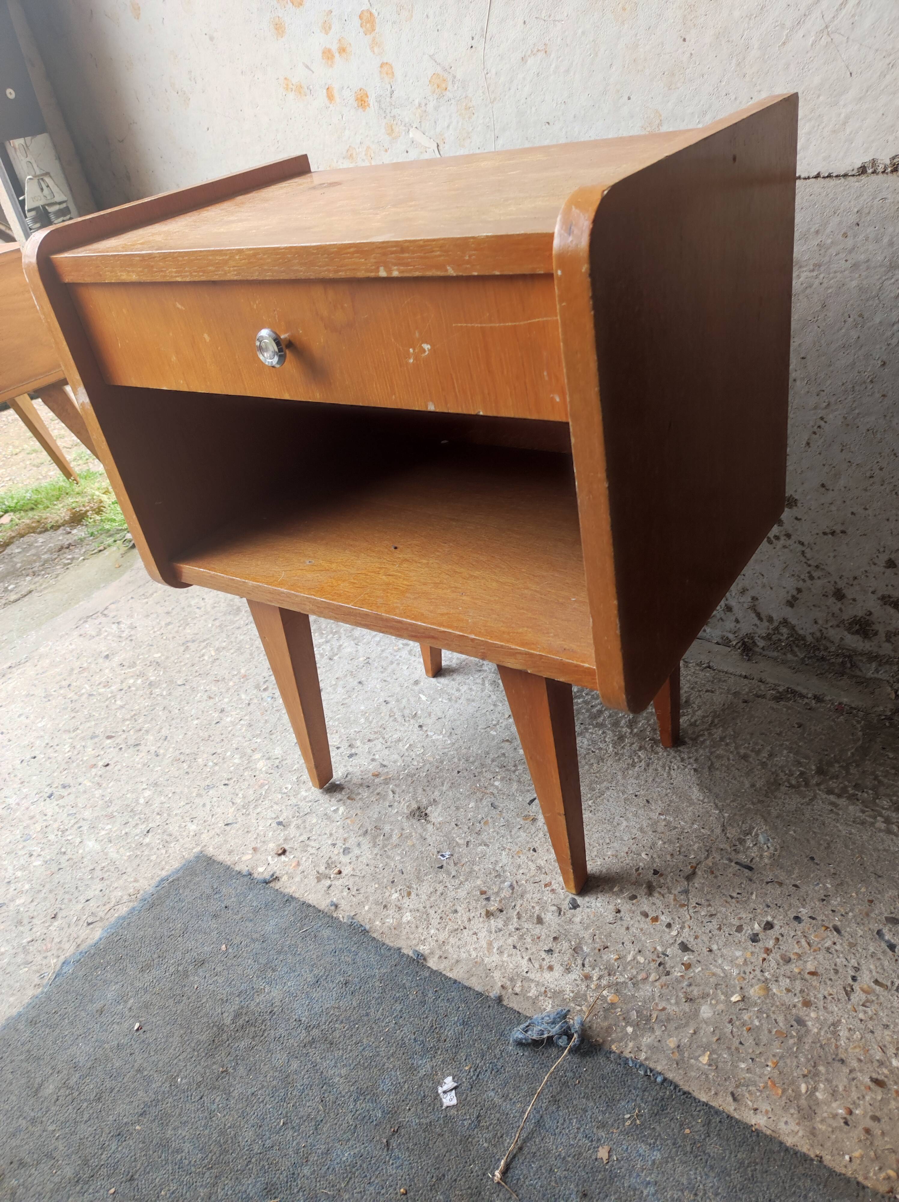 Side bedside bedside table feet compass 1 vintage drawer
