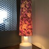 Mid-Century Pink & White Glass Floor Lamp