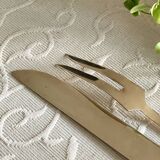 Service cutlery, brass and rosewood.