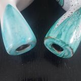 Pair of large Vallauris ceramic skillets