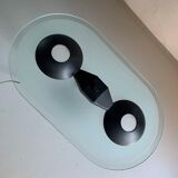 Plafonnier postmoderne en métal noir et verre | Années 1990