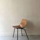 Barrel chair wood & metal by Pierre Guariche for Steiner Paris 1950