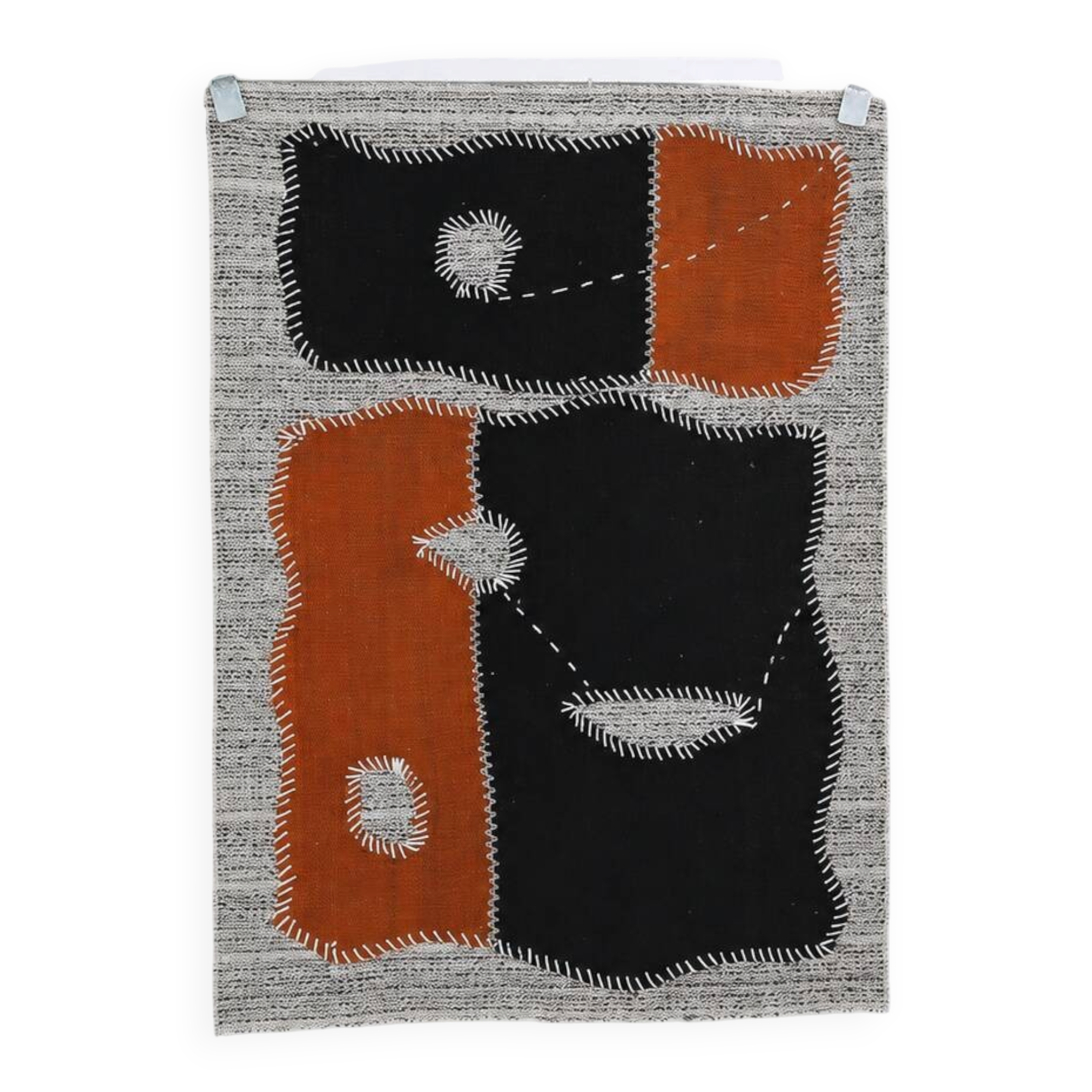 Vintage Turkish Wool Wall Hanging, Handmade Tapestry Rug, 72x106 Cm