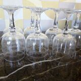 Lot of 7 engraved old glasses
