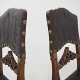 Pair of Antique Embossed Leather Chairs