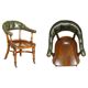 Victorian captain's chair in mahogany and leather