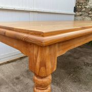Large farmhouse dining room table 250cm in solid pine turned legs 1990