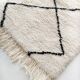 Moroccan berber carpet beni ouarain unbleached corridor with black diamonds 292x86cm