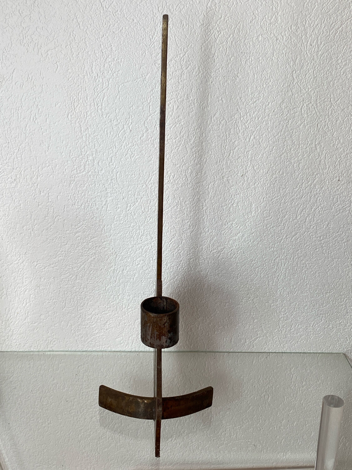 Large brutalist wrought iron chandelier, 1970s