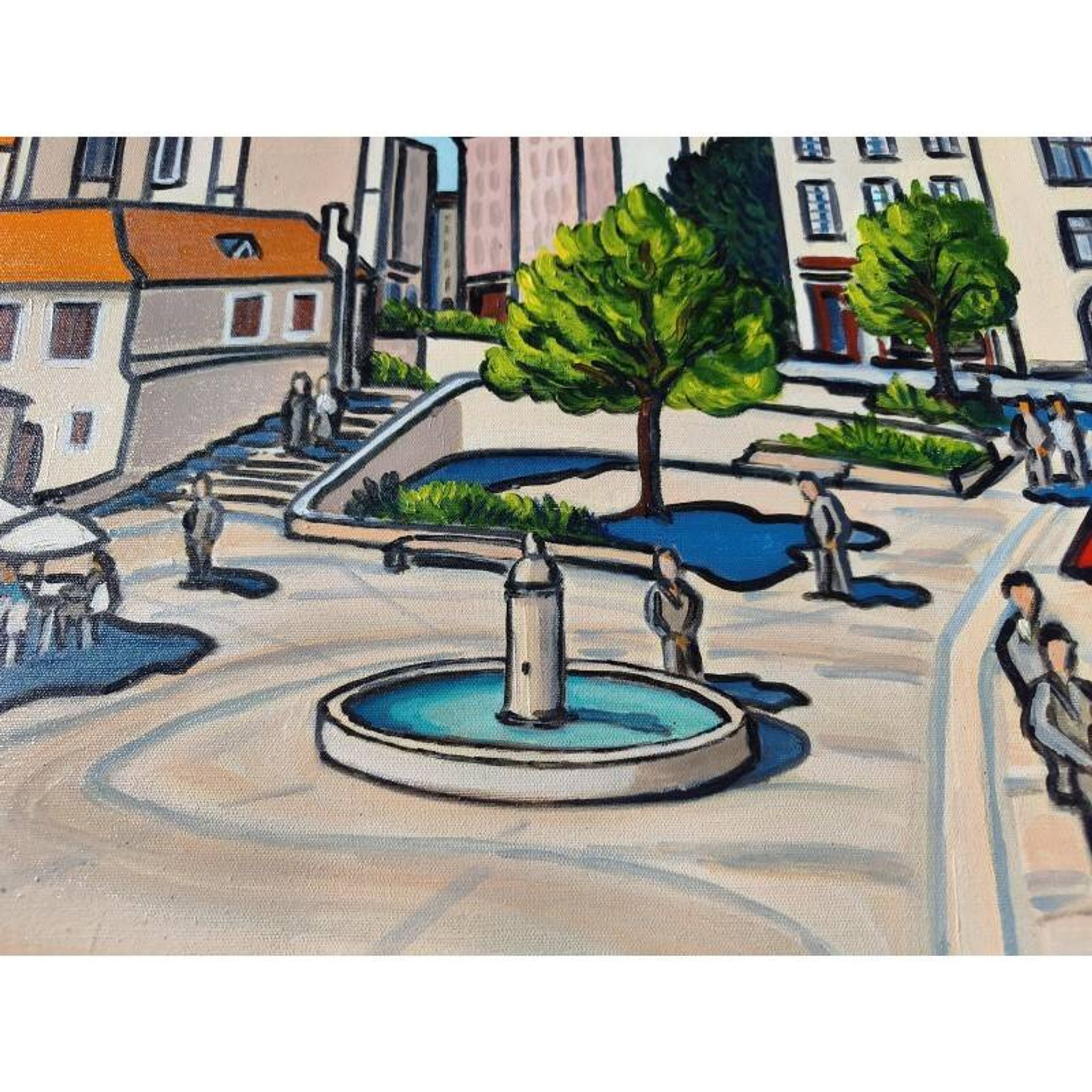 Huile sur toile d'H.Rivoire "Bergerac"