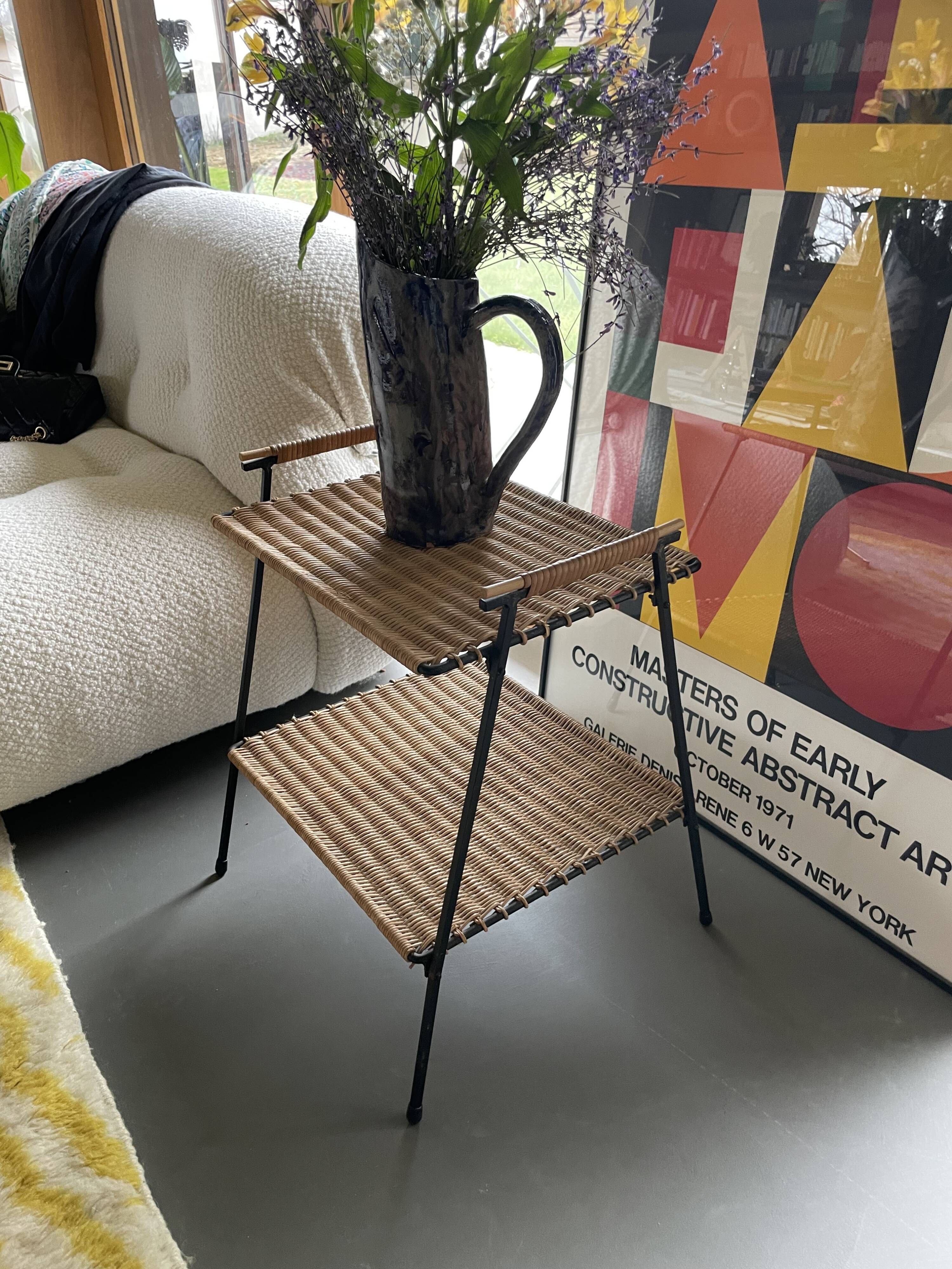 Raoul Guys metal wicker serving trolley