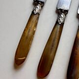 18 Wiskemann table knives in horn