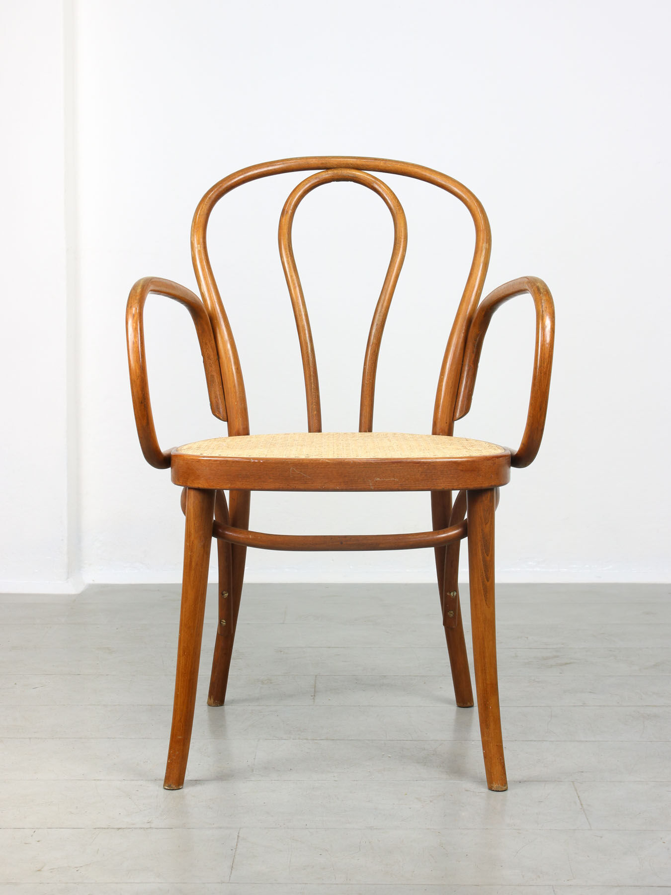 Vintage Bentwood Wide Seat and Arms Bistro Chair