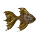 Vintage brass and stone fish-shaped wall light, 1970s