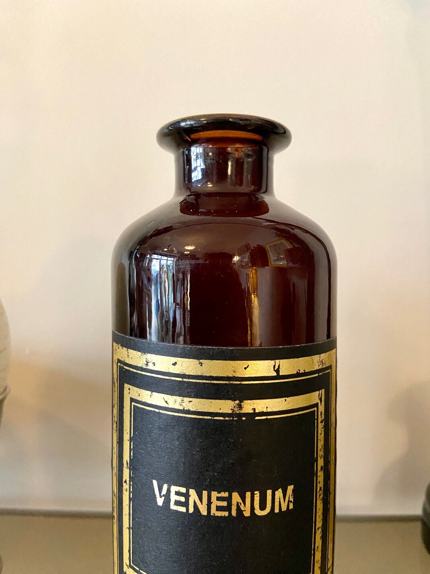 Venenum apothecary bottle in amber glass