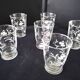 6 Vintage goblet-shaped table glasses Engraved decor