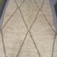 Handmade Moroccan Berber rug, cream and beige with diamonds 150x263cm