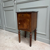 Nightstand in walnut, Napoleon III style.
