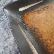 Large square tidy or serving dish in enameled ceramic, joseph abboud 1960