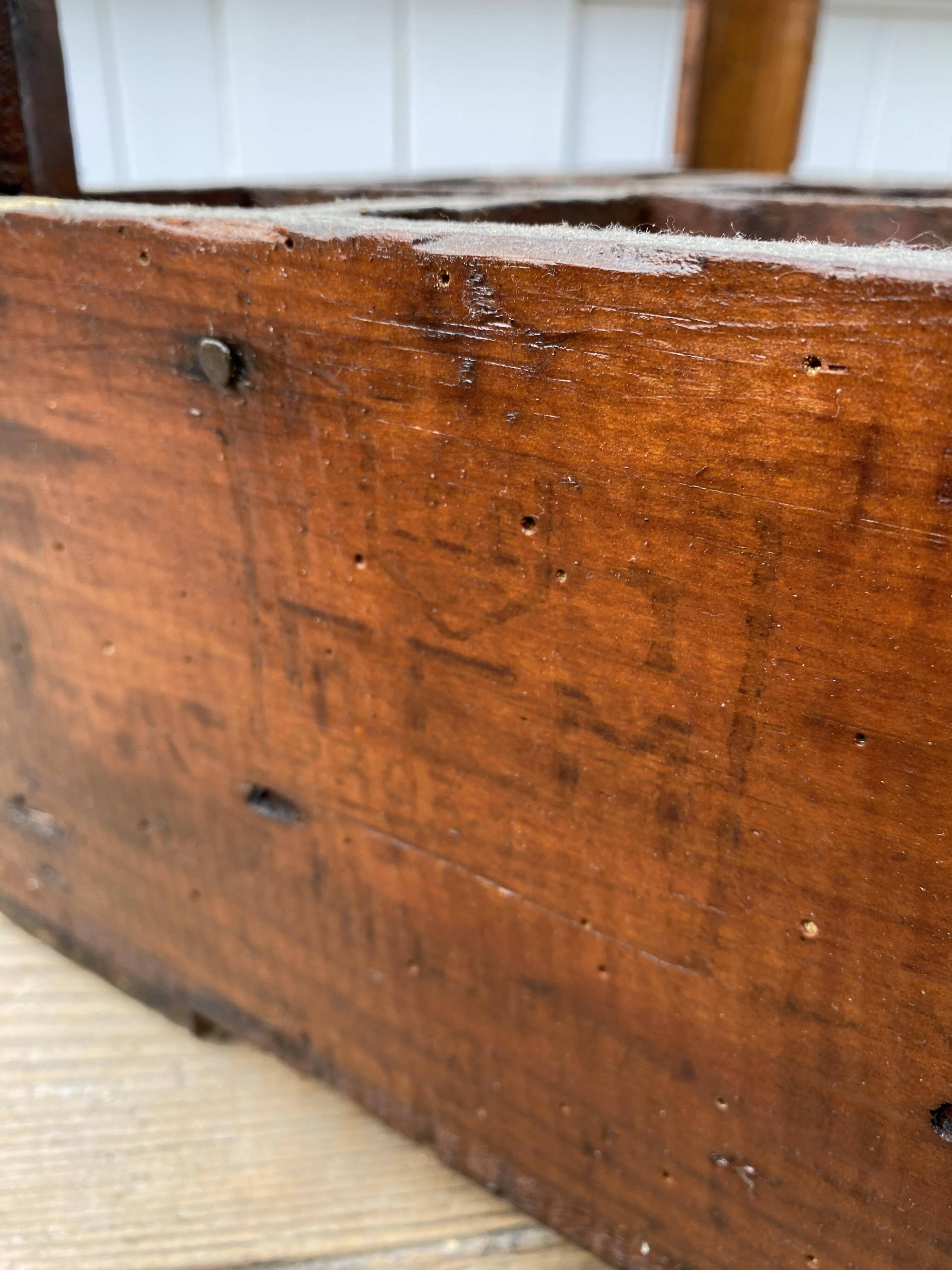 Authentic vintage 1970s wooden bottle holder crate