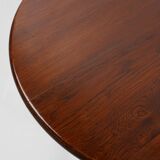20th Century English small round tilt top table in solid oak, UK
