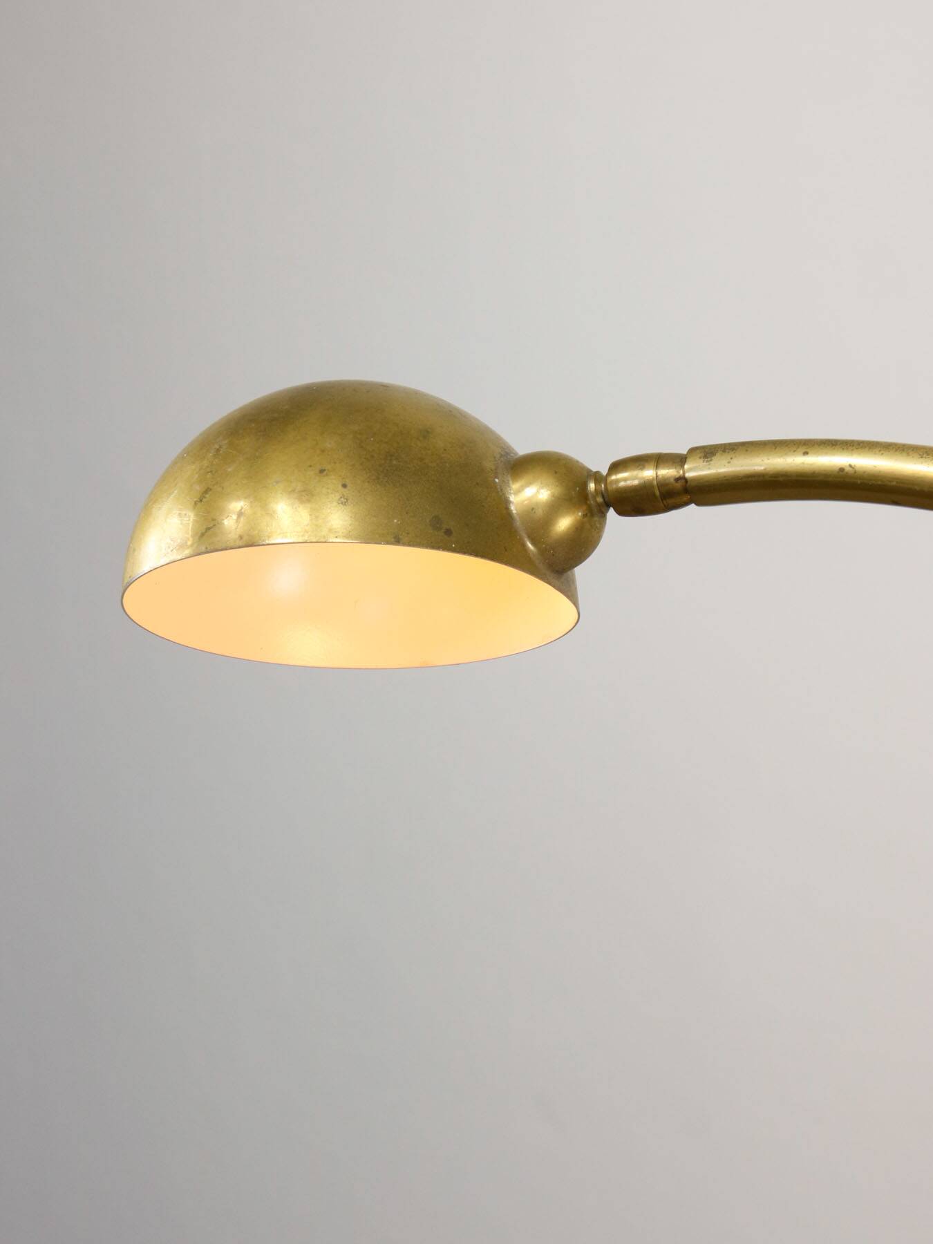Mid-Century Arched Floor Lamp in Brass
