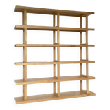 Scandinavian bookcase Room divider pine wood large model