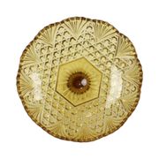 Art Deco Amber Depression Glass Tall Fruit Bowl 17cm
